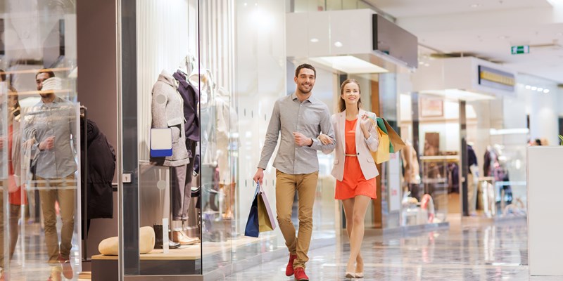 People in mall