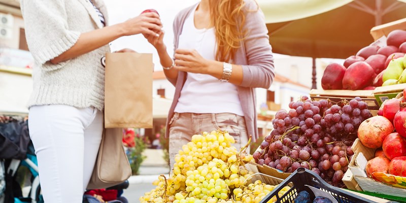 Shopping in a market